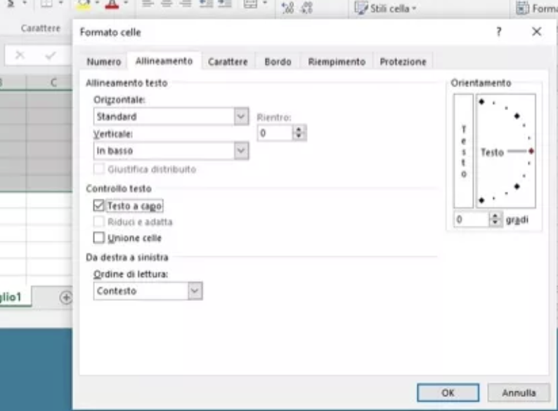 Come Andare A Capo In Una Cella Excel Mac